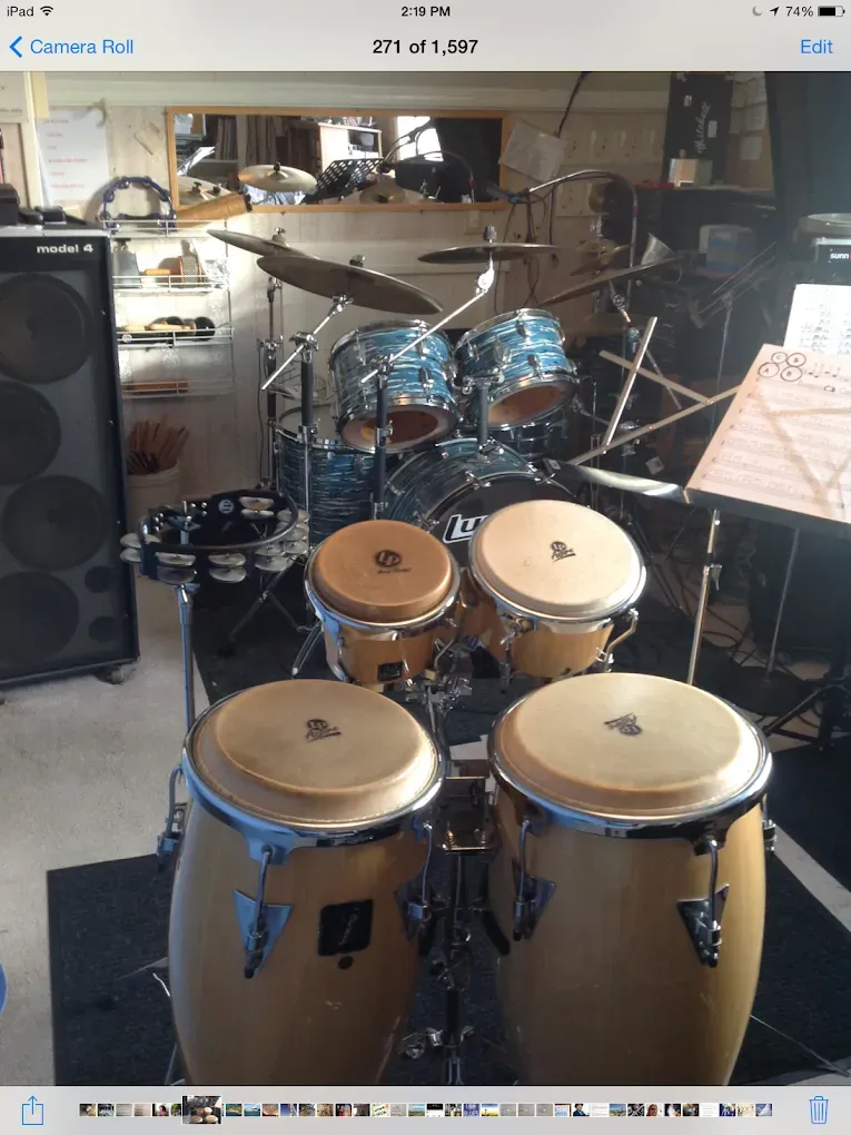 Drum instructor performing